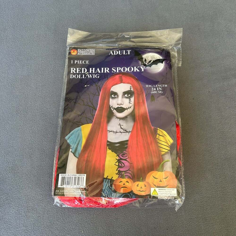 Halloween Accessories Red Hair Spooky Doll Wig Adult Size 24 In New